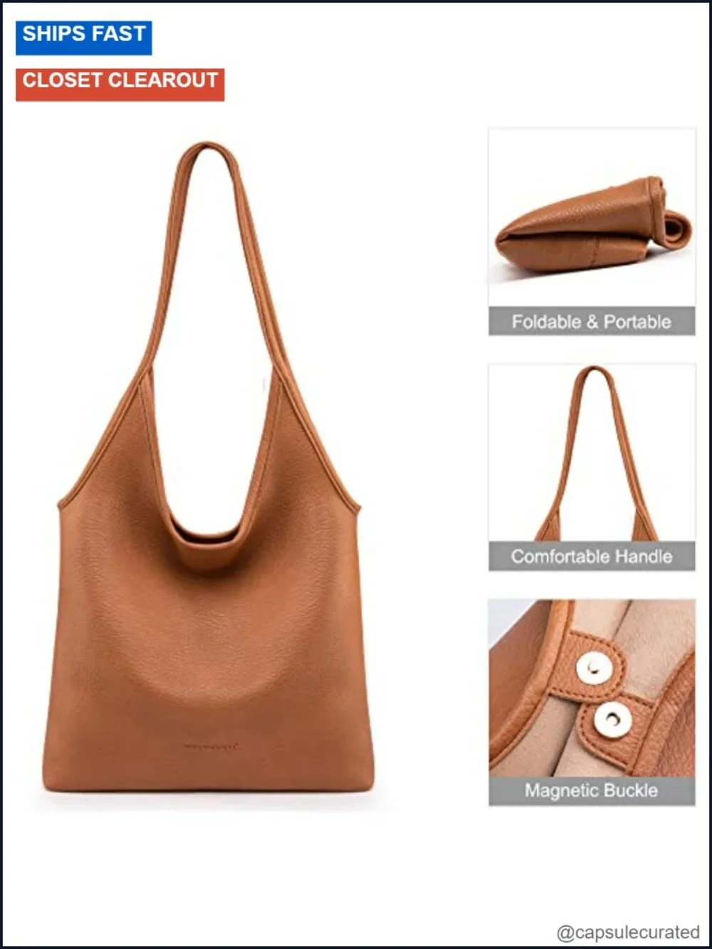 Soft Vegan Leather Slouchy Hobo Bag Women Shoulder Purse Top Handle Handbag